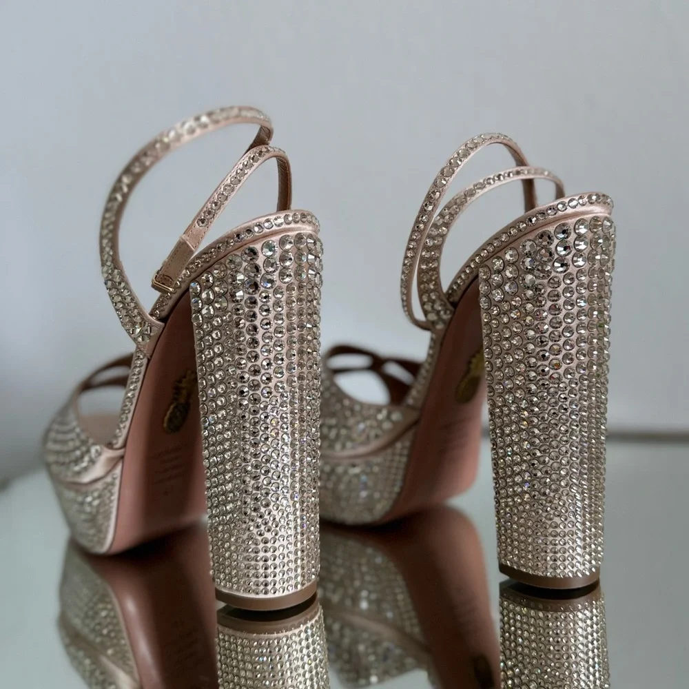New AQUAZZURA Sinner Crystal Plateau 140 41 $2,495
